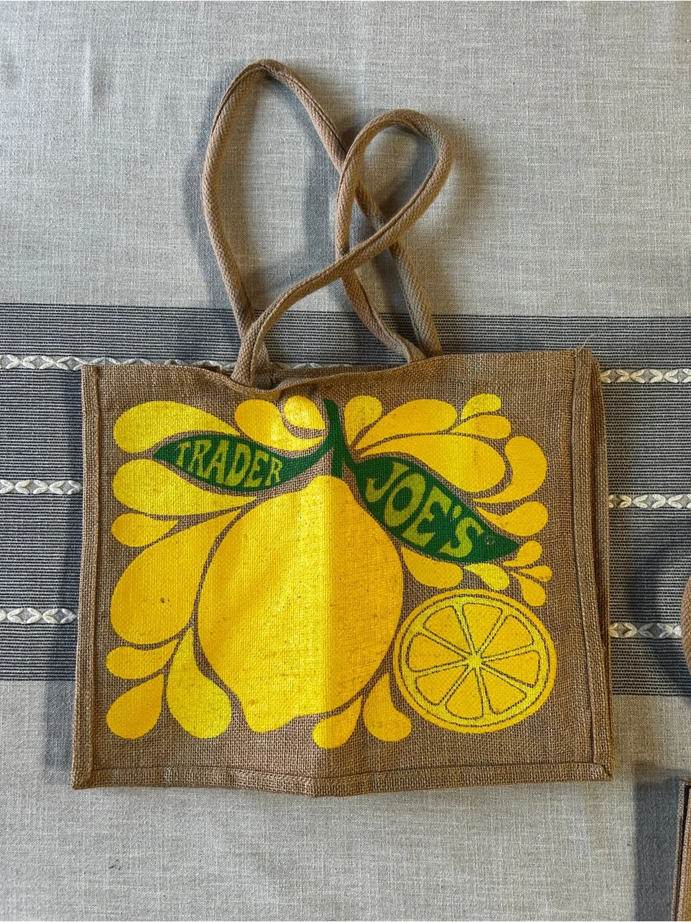 Trader Joe’s Lemon Jute Tote Bag